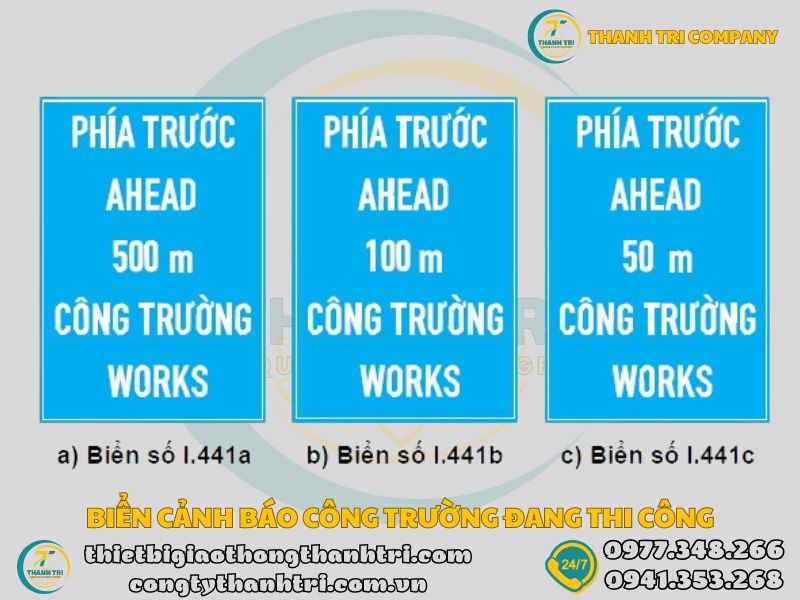 Biển báo công trường đang thi công