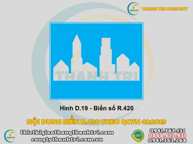 Biển báo bắt đầu khu đông dân cư R.420