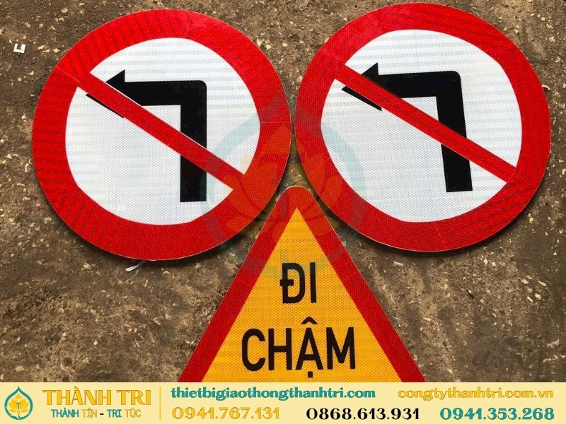 Sản xuất biển báo cấm rẽ và biển báo đi chậm tại xưởng Sản xuất biển báo cấm rẽ và biển báo đi chậm tại xưởng