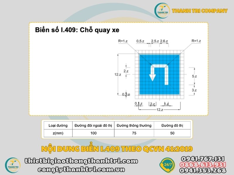 Biển báo chỗ quay đầu xe biển quay đầu xe I.409