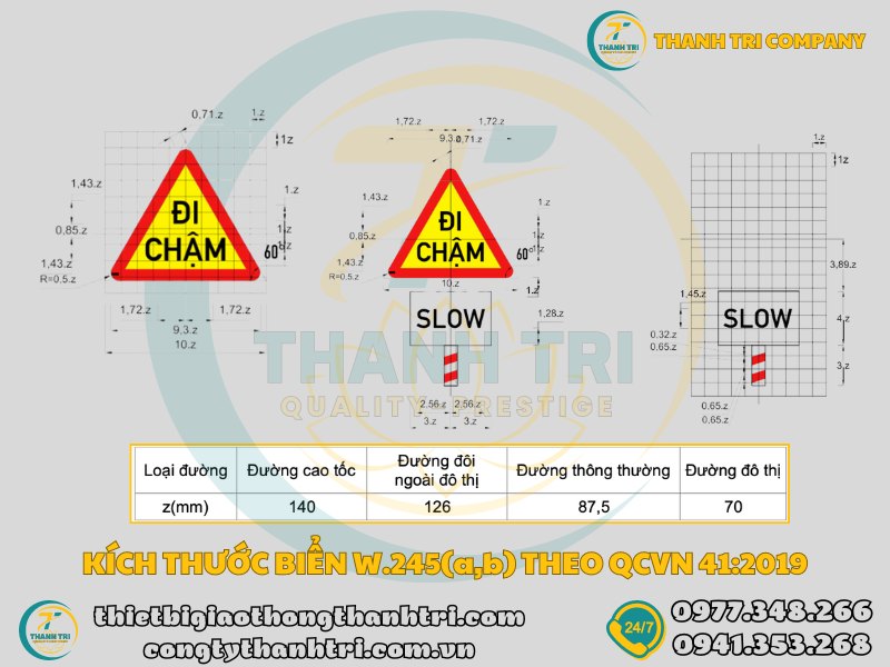 Biển báo đi chậm W.245