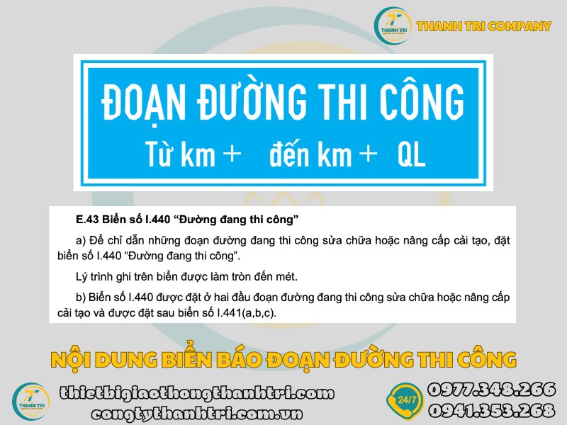 Tìm Hiểu Về Biển Báo I.440 Đoạn Đường Thi Công