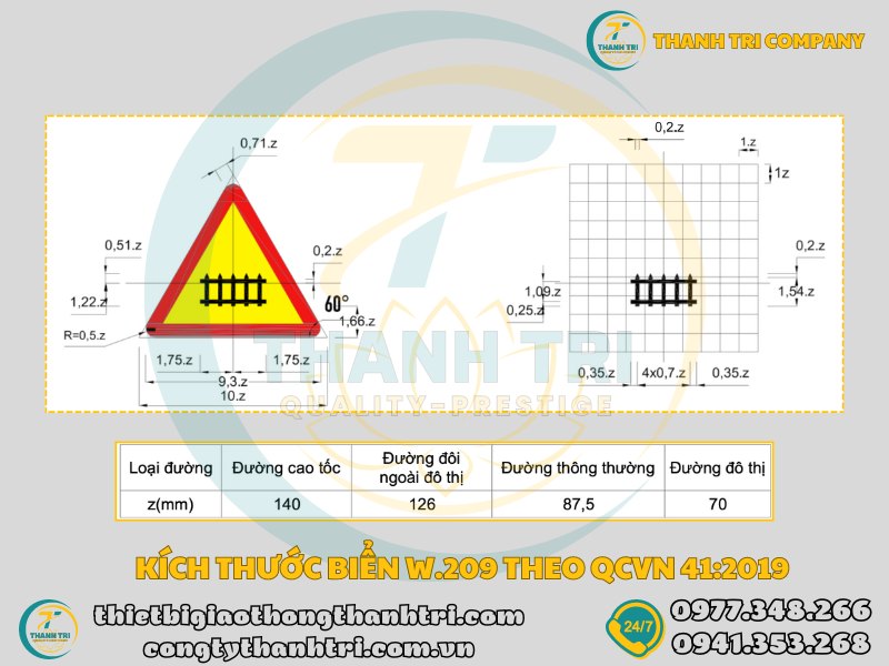 Biển báo giao nhau với đường sắt có rào chắn W.210