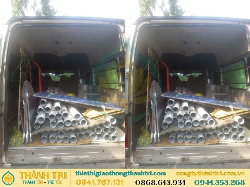 Xe vận chuyển giao biển báo và trụ cho đơn vị thi công Xe vận chuyển giao biển báo và trụ cho đơn vị thi công