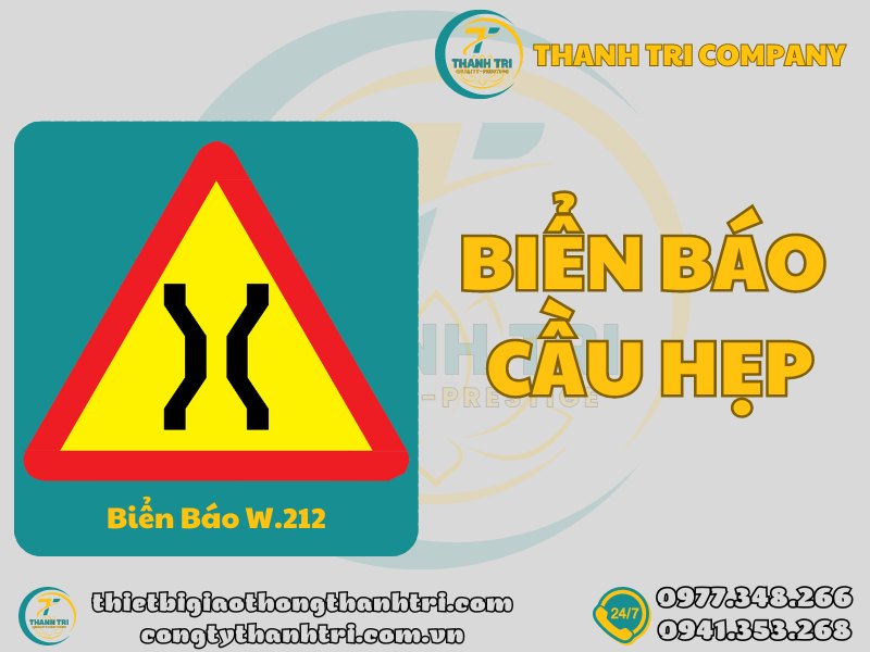 Biển báo hiệu cầu hẹp W.212