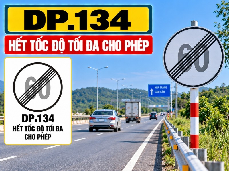 Biển DP134 hết tốc độ tối đa cho phép