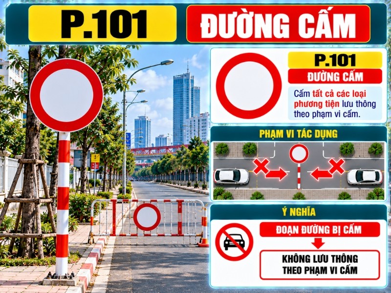 Biển P101 đường cấm