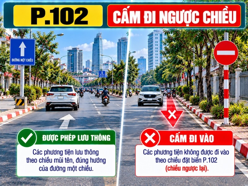 Biển P102 cấm đi ngược chiều