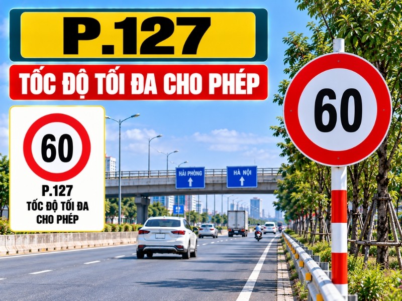 Biển P127 tốc độ tối đa cho phép
