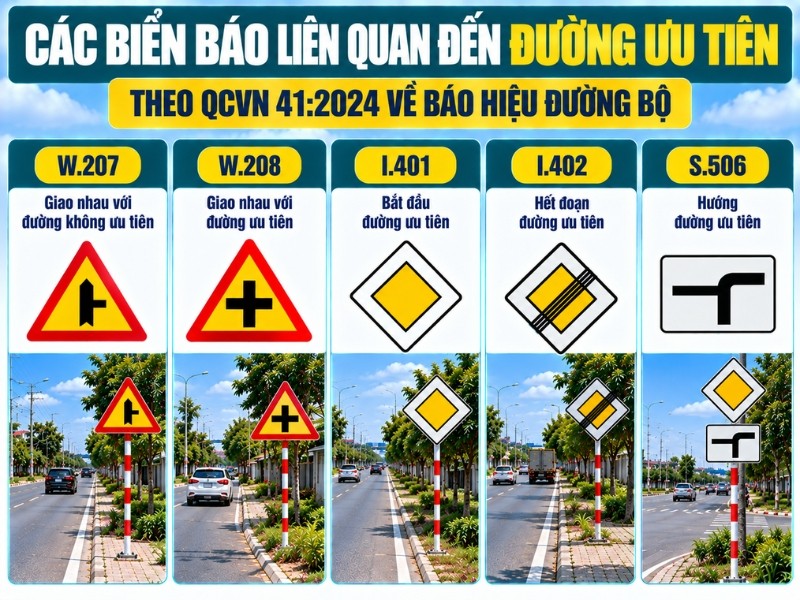Các biển báo liên quan đến đường ưu tiên