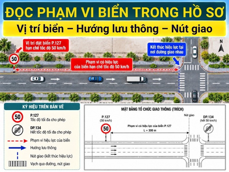 Đọc phạm vi biển trong hồ sơ giao thông