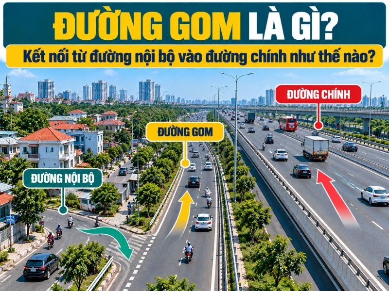 Đường gom kết nối đường nội bộ với đường chính