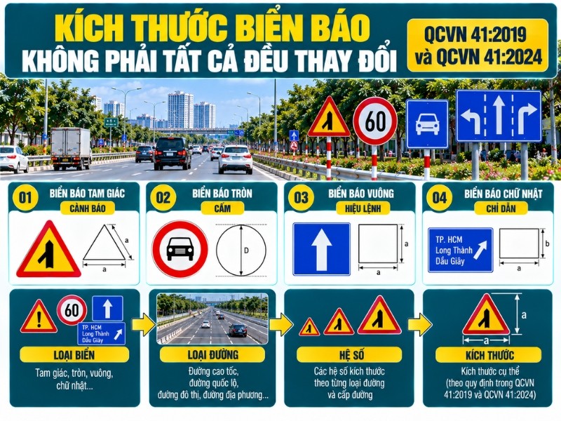 Kích thước biển báo theo quy chuẩn