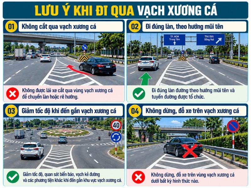 Những lưu ý khi đi qua vạch xương cá