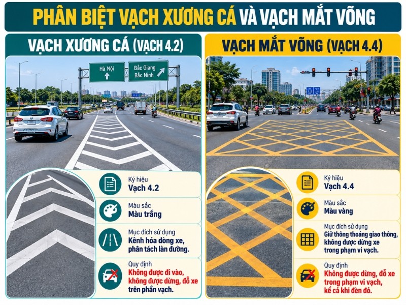 Phân biệt vạch xương cá và vạch mắt võng
