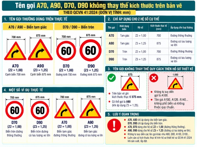 Tên gọi biển báo thực tế so với bản vẽ Tên gọi biển báo thực tế so với bản vẽ