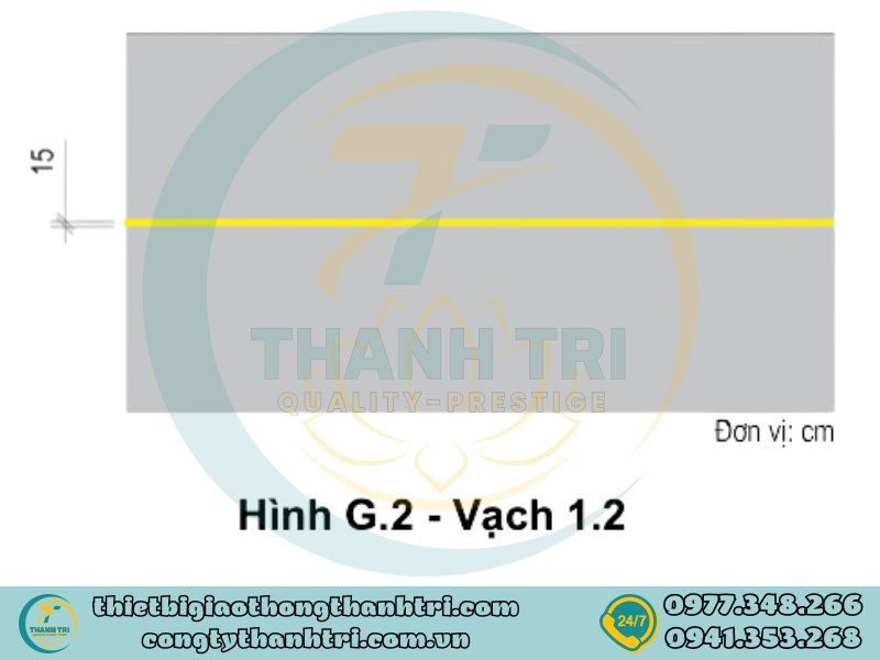 Vạch kẻ tim đường vạch 1.2 vạch đơn nét liền màu vàng